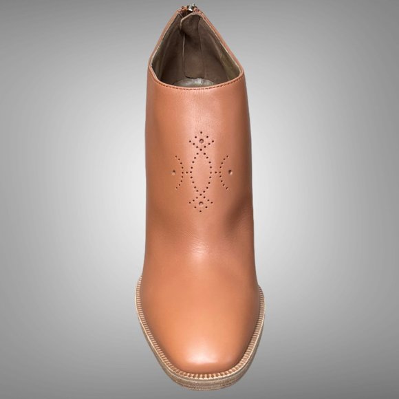 HERMES OLGA CALF LEATHER NATURAL BOOTIES ANKLE BOOTS SHOES EU 40 HEELS - Picture 11 of 16